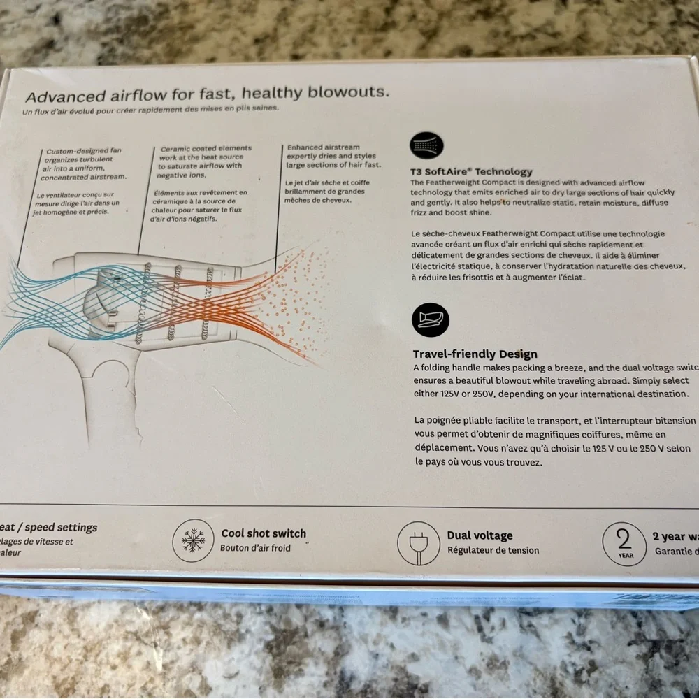 T3 SinglePass and Featherweight Compact Hair Tools - White and Rose Gold - Picture 4 of 7